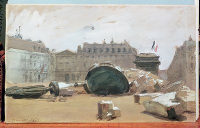Pariser Kommune: Der Fall der Vendome-Säule, 29. Mai 1871 von Isidore Pils